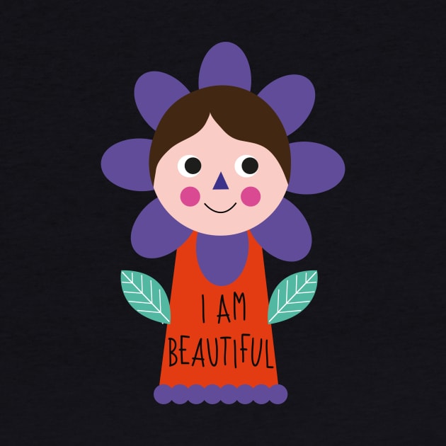 I am beautiful kids children affirmative positive words tshirt affirmation inspiratonal motivational by sugarcloudlb-studio